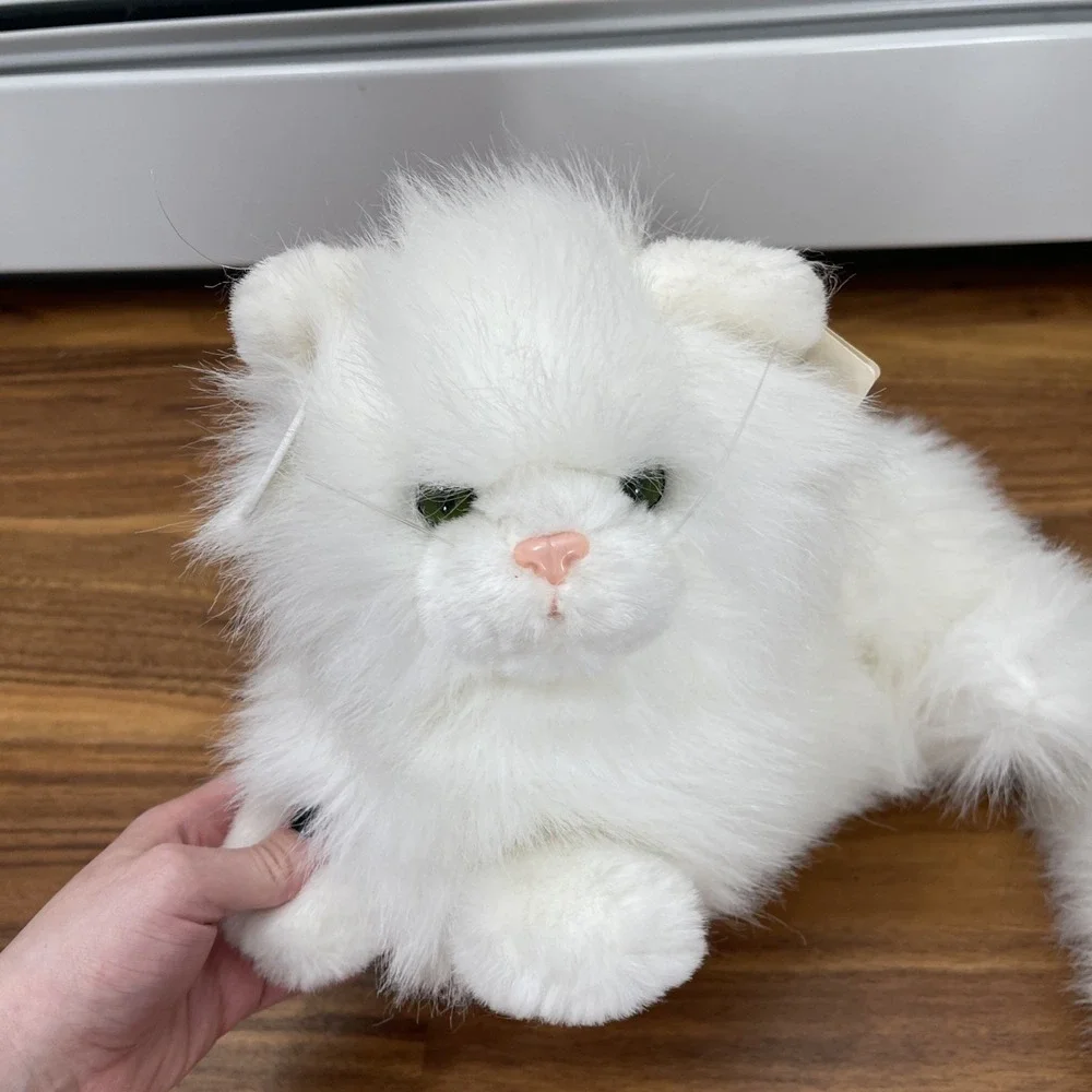 Russ Caress Soft Pets Nikki White‎ Persian Kitty Fluffy Realistic Cat Plush